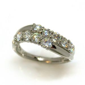 リング ダイヤモンド PT900 プラチナ 1カラット 10石 結婚記念日 10周年 スイートテン 豪華 結婚指輪 マリッジリング(t56)｜tamai