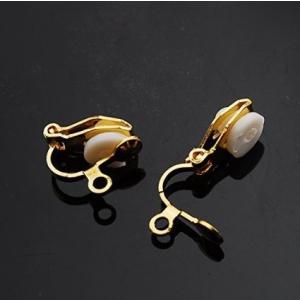 イヤリングパーツ クリップ式 ゴールド 10個 シリコンパッド付 イヤリング金具