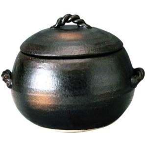 千陶 ぷくぷく ご飯土鍋 炊飯鍋 一重蓋 3合炊き 日本製 黒 : たま実屋