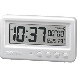 置き時計 デジタル時計 防水 タイマー付き アクアプルーフ 白 リズム時計 8RDA72SR03