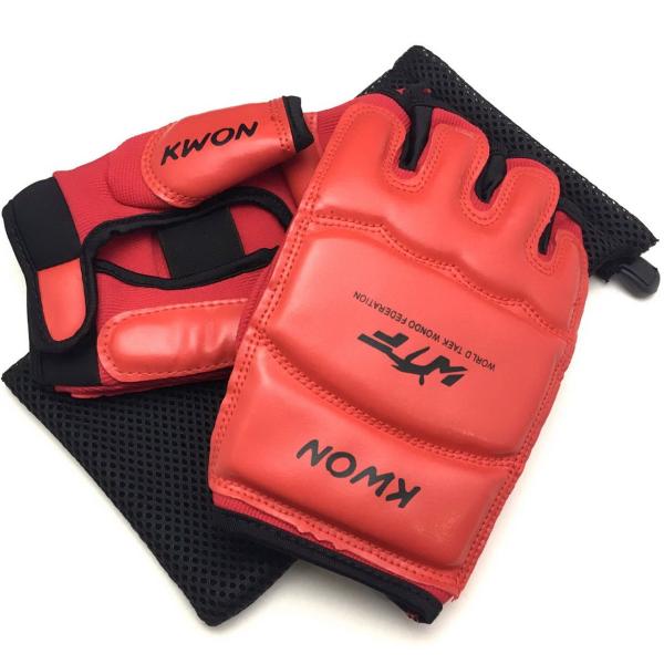 KWON 総合格闘技用 オープンフィンガーグローブ ジュニア キッズ 黒 練習用 (レッド, M) ...