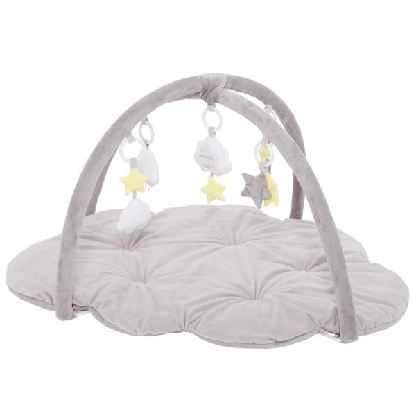 シンセーインターナショナル 成長に合わせて長く使える ふわふわくものプレイジムマット グレー