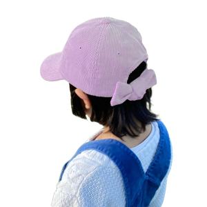 [TRAX SHOP] 帽子 キャップ キッズ リボン バックリボンキャップ コーデュロイ 後ろリボン 春 秋 冬 秋冬 子ども帽子 52センチ 54