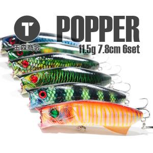 ルアーセット ポッパー トップウォーター 海釣り (レッドヘッド