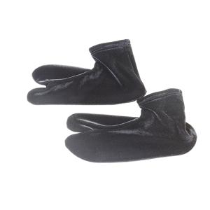 撫松庵　ベロア足袋　黒　無地　ソックス足袋　メール便・クロネコゆうパケット送料無料