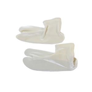 撫松庵　ベロア足袋　オフホワイト　無地　ソックス足袋　メール便・クロネコゆうパケット送料無料