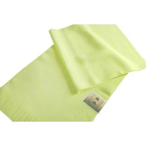 正絹　夏物　帯揚げ　絽　絹地　たてシボ　黄緑　帯揚　日本製