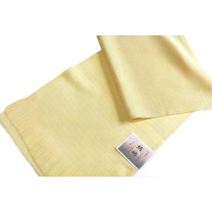 正絹　夏物　帯揚げ　絽　絹地　たてシボ　黄色　帯揚　日本製