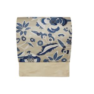 在庫処分 袋帯 山口美術織物 唐織 新品 正絹 金銀糸 白地 果実藤木蓮文