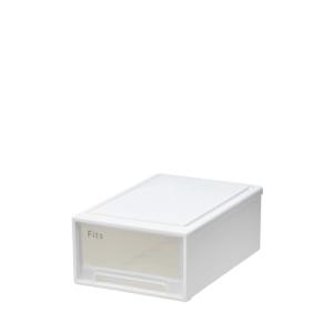 天馬 収納ボックス フィッツケース 小物収納 幅25.7×奥行36.9×高さ14.6cm 収納ケース たわみにくい 小物入れ 衣装ケース 【色 ホワイトクリア】 【36-25】