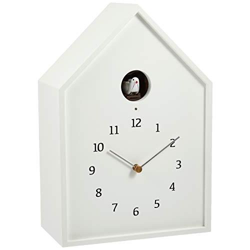 レムノス カッコー時計 アナログ バードハウス 天然色木地 白 Birdhouse Clock NY...