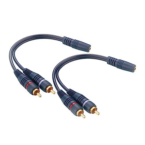 EIGHTNOO RCAケーブル 3.5mm(メス) - 2RCA(オス) ステレオミニプラグ 2本...