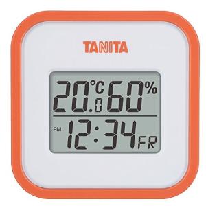 タニタ 温湿度計 時計 カレンダー 温度 湿度 デジタル 壁掛け 卓上 マグネット オレンジ TT-558 OR｜tamari-do