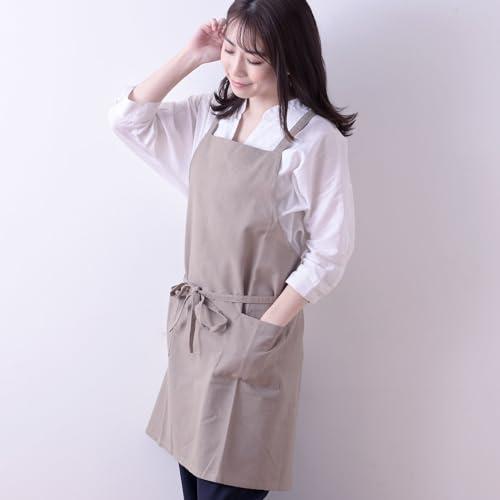 レップ(Rep) エプロン 北欧 ポケット2個付き カフェエプロン 大人用 着丈73cm (アビチュ...