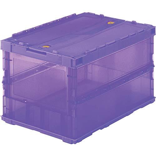 トラスコ中山(TRUSCO) 薄型折りたたみコンテナスケル 透明パープル 収納ケース 収納ボックス ...