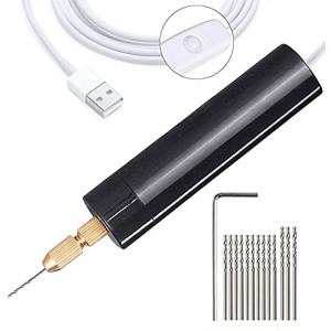 TAORAYO ミニ電動ハンドドリル、樹脂工芸品に使用、0.7-1.2mmポータブルUSBハンドヘルド電動ドリルセット-ニードルバイスセット、ア
