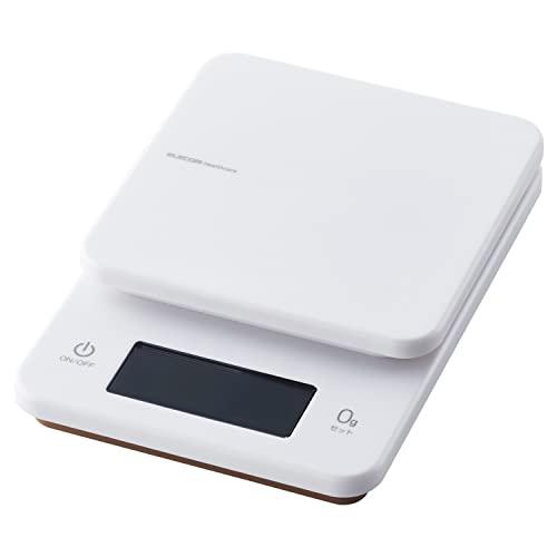 エレコム キッチンスケール 最大3kg 最小0.5g表示  バックライト付 0g表示 自動電源オフ ...