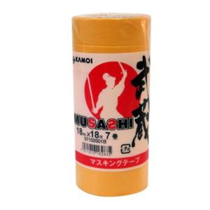 カモ井加工紙 カモ井 マスキングテープ 武蔵 7巻入 18mm×18M｜tamari-do