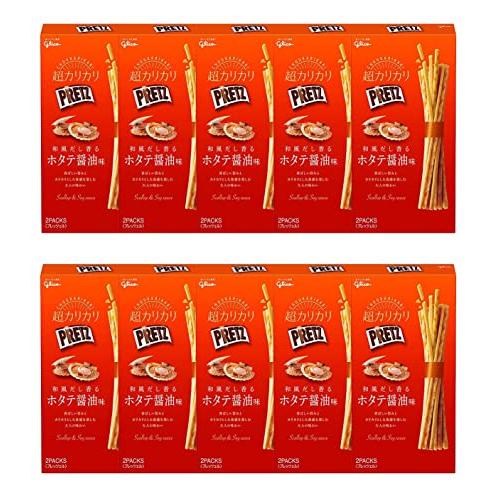 江崎グリコ超カリカリプリッツ(和風だし香るホタテ醤油味)スナックおつまみプレッツェル55g×10個