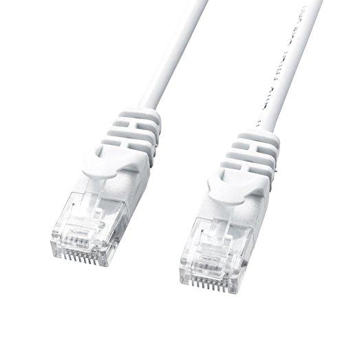 サンワサプライ カテゴリ6極細LANケーブル 10m ホワイト LA-SL6-10W