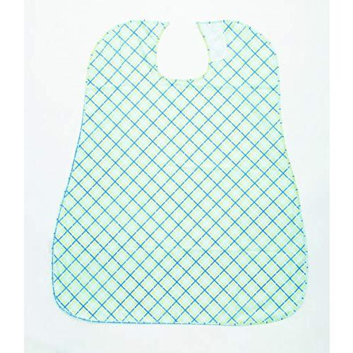 介援隊 食事用エプロン CX-01002 格子ブルー
