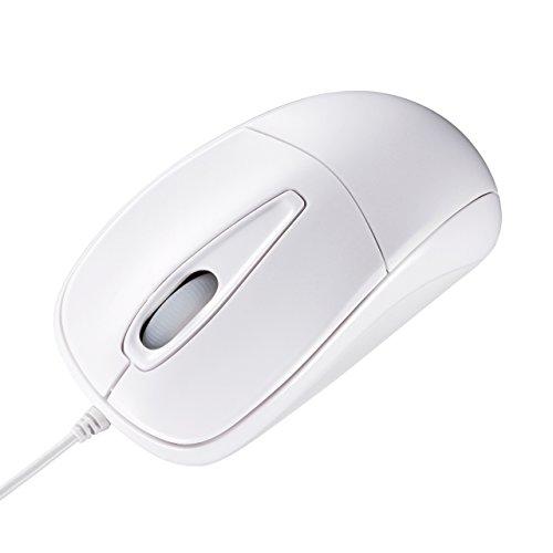 サンワサプライ 有線USBマウス 静音 光学式 3ボタン 中型 ホワイト MA-122HW