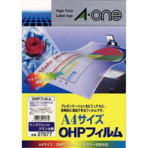 エーワン OHPフィルム インクジェットプリンタ用 A4 ノーカット 10シート 27077 透明｜tamari-do