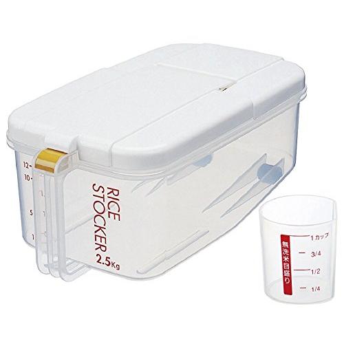 スケーター(Skater) 冷蔵庫用 米びつ 横型 軽量カップ付 キャスター付 日本製 2.5キロ ...