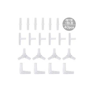 YFFSFDC エアーチューブコネクター 40個入り Y型/T型/L型/I型 水槽用