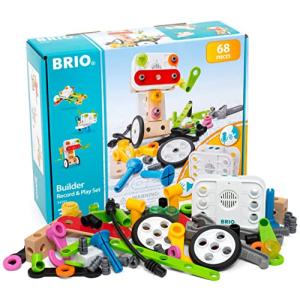 BRIO (ブリオ) ビルダー レコード&プレイセット  全68ピース  対象年齢 3歳~ (組み立て おもちゃ 積み木 ブロック 知育玩具)｜tamari-do
