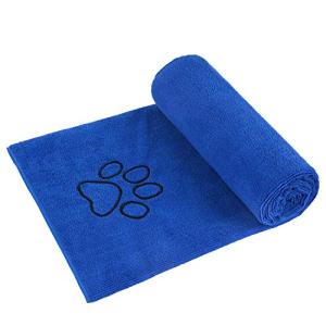 Sinland マイクロ ファイバー 大判サイズ 超吸水 厚手 速乾 ペット用 タオル 犬 猫 体拭き ふきん (75cmx127cm ダークブ