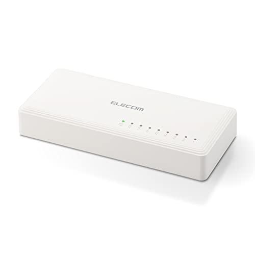 エレコム スイッチングハブ 8ポート ギガビット プラスチック筐体 コンパクト 軽量 ACアダプター...