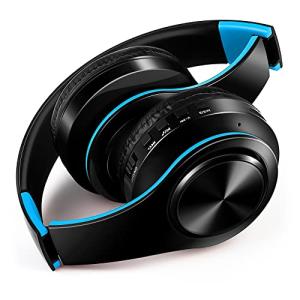 Bluetoothヘッドホン ワイヤレス ヘッドフォン 重低音 折りたたみ式 ケーブル着脱式マイク付き (青+黒)｜tamari-do
