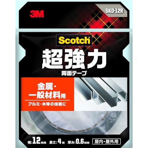 3M 両面テープ 超強力 金属 一般材料用 幅12mm 長さ4ｍ スコッチ SKD-12R セミロン...