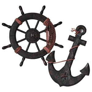 舵輪 ハンドル 船舵 インテリア 木製船舵輪 地中海風 海賊風 マリン
