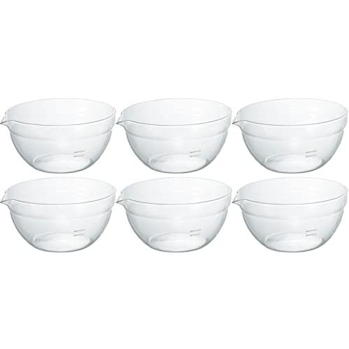HARIO(ハリオ) 日本製 耐熱ガラス製 片口ボウル 800ml KB-80-BK 6個セット ク...