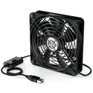 ELUTENG USBファン 12cm 冷却ファン 強力 1500RPM USB扇風機 5V 静音 長持ち玉軸受 PCファン 3段階調節 薄型