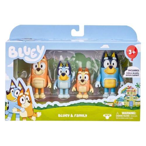 Bluey (ブルーイ) 2.5〜3インチ ポーズつけ可能 フィギュア 4体パック ブルーイ ビンゴ...