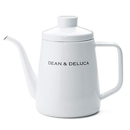 DEAN&amp;DELUCA ホーローケトル ホワイト 1.0L 耐熱 IH対応 直火 やかん 高さ:約1...