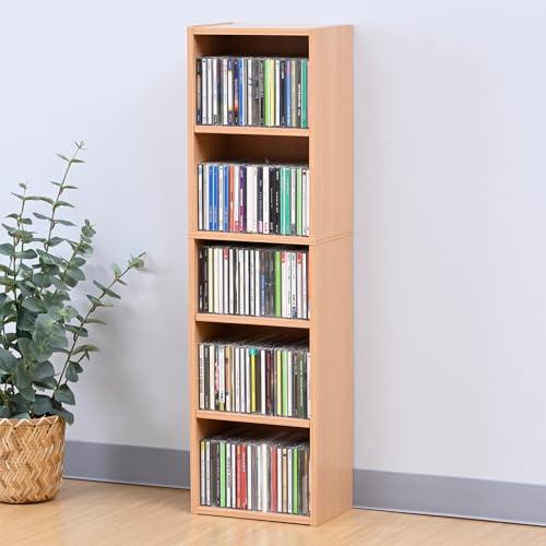山善(YAMAZEN) ラック 棚 5段 CDラック 本棚 スリム 大容量 可動棚 コミック DVD...