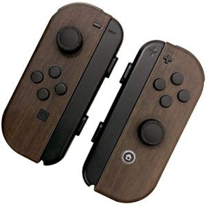 Nintendo Switch ジョイコン 用 スキンシール カバー シール ケース 木目調 高級素材 側面対応 丈夫で長持ち 保護 ダークウッ