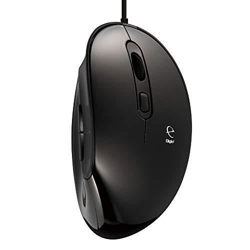 ナカバヤシ Digio2 エルゴノミクス マウス 有線 静音 5ボタン BlueLED ブラック Z...