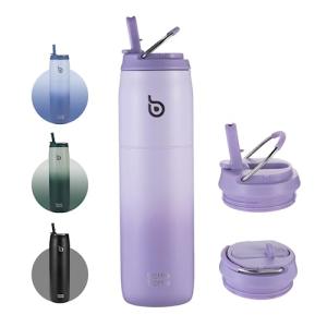 BOTTLE BOTTLE 水筒 1リットル 真空断熱 保温保冷 ステンレスボトル ストロー飲み おしゃれ 持ち手付き 漏れ防止 広口 1000