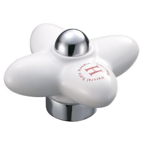 SANEI 水栓蛇口用デザインハンドル 陶器ハンドル 湯用 PR2102F-1-R  