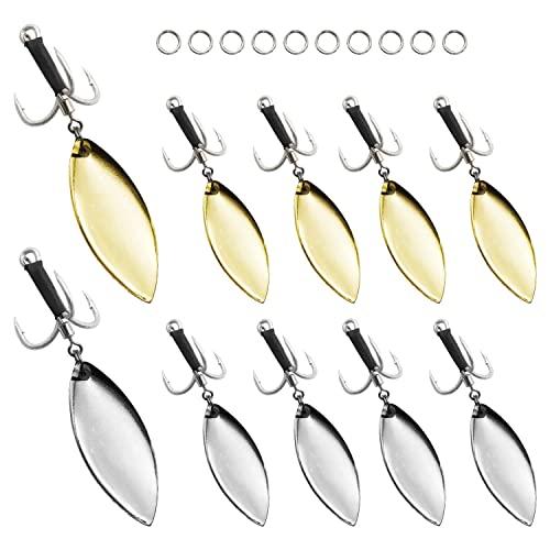 Wild Scene ルアー トリプルフック ブレード付き 4号 ゴールド＆シルバー 10個セット ...