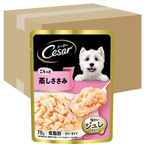 シーザー ドッグフード パウチ 蒸しささみ 成犬用 70g×160袋 (ケース販売)