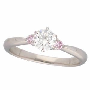 TASAKI タサキ ダイヤモンド(0.384ct G-VS1-VG)　ピンクダイヤモンド(0.05ct) リング Pt950 プラチナ 日本サイズ約8号 #48 鑑定書｜tamariya78