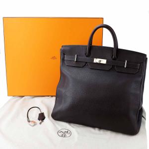 HERMES エルメス オータクロア45 ダークブラウン □D刻印 ヴァッシュフィヨルド シルバー金具【代引き無料】バッグ【中古】22991202｜tamariya78