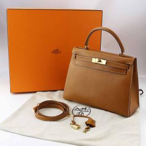 ヴィンテージ HERMES エルメス Kelly ケリー28 ○M刻印 セーグル ポーク(ピッグスキン) ゴールド金具｜tamariya78