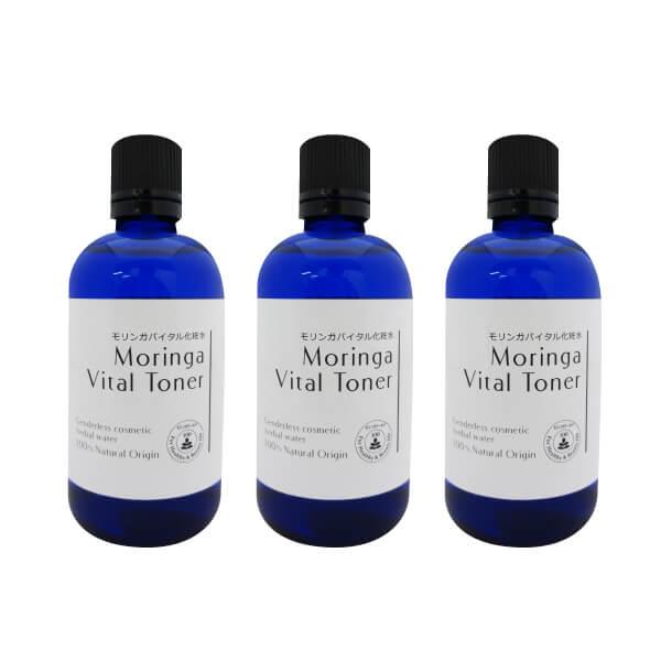 無添加 モリンガバイタル化粧水100ml×3本 毛穴 キメ 敏感肌対策 白樺樹液 モリンガ葉エキス ...